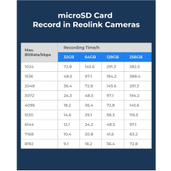 Carte mémoire microSD Reolink 32Go SDHC