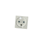 Module prise 2P+T avec plaque de fixation alu 45x45 pour boîte encastrée