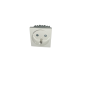 Module prise 2P+T avec plaque de fixation alu 45x45 pour boîte encastrée