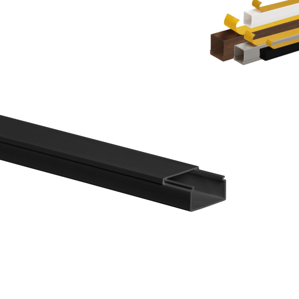 Moulure électrique adhésive 30x15 – Longueur 1 mètre – Blanc, Noir, Gris, Marron effet Bois