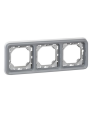 Legrand Plexo - Support plaque étanche 3 postes vertical à composer gris IP55 - LEG069687