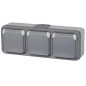 Legrand Plexo - Prise triple 2P+T complète en saillie gris IP55 Legrand Plexo - Prise triple 2P+T complète en saillie gris IP55