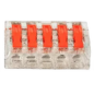 Bornes de connexion rapide 5 leviers, transparent 0.14-4mm² lot de 50 pièces