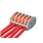 Bornes de connexion rapide 5 leviers, gris 0.75-2.5mm², lot de 50 pièces