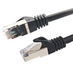 Cordon RJ45 blindé CAT 7 S/FTP LSZH noir 2m 10 Gbps (10000 MBit/s)