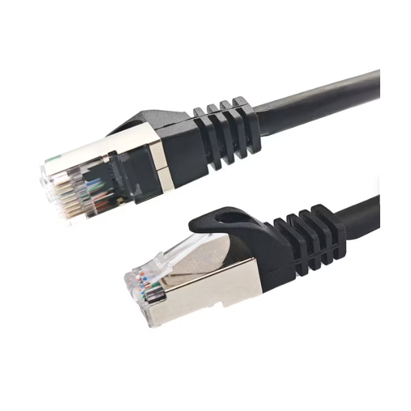 Cordon RJ45 blindé CAT 7 S/FTP LSZH noir 1m 10 Gbps (10000 MBit/s)