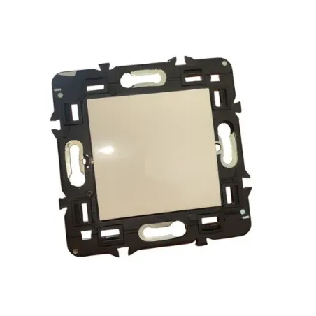 Module interrupteur simple avec plaque de fixation alu 45x45 pour boîte encastrée