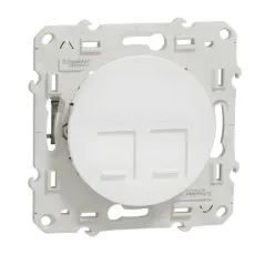 SCHNEIDER Odace Double Prise RJ45 CAT.6 STP Grade 3 S520486 Schneider Electric