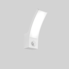 Applique d’extérieur SAIL blanche en aluminium avec détecteur de mouvement LED