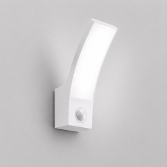 Applique d’extérieur SAIL blanche en aluminium avec détecteur de mouvement LED