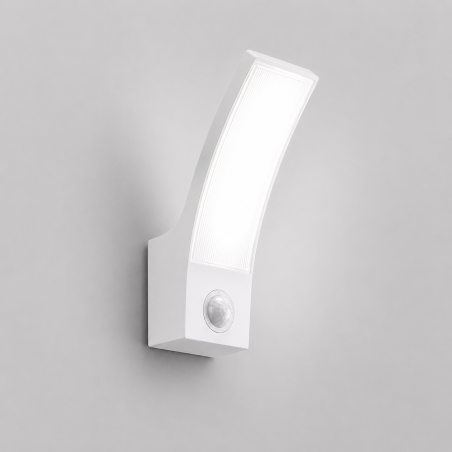 Applique d’extérieur SAIL blanche en aluminium avec détecteur de mouvement LED