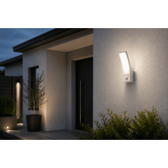 Applique d’extérieur SAIL blanche en aluminium avec détecteur de mouvement LED