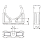 Pinces de fixation pour tube IRL Ø20mm Pinces de fixation pour tube IRL Ø20mm