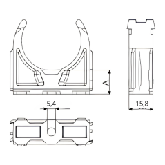 Pinces de fixation pour tube IRL Ø40mm