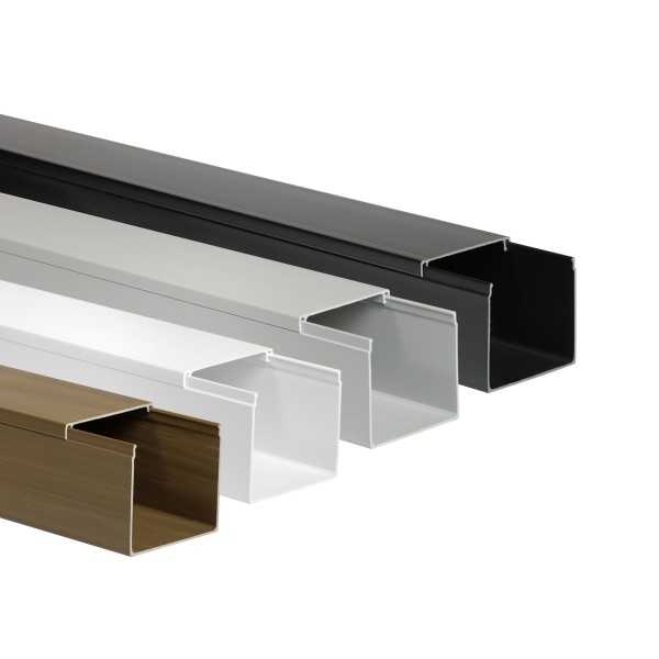Goulotte électrique PVC 90x60 Mm - Vendue Avec 2 Caches De Fin Blancs, Pour Câbles Et Fils, Fixation Murale Facile