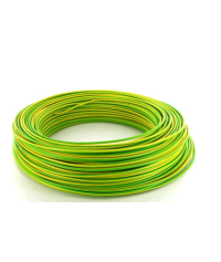 Fil électrique rigide H07VR 6mm2 vert/jaune 100m